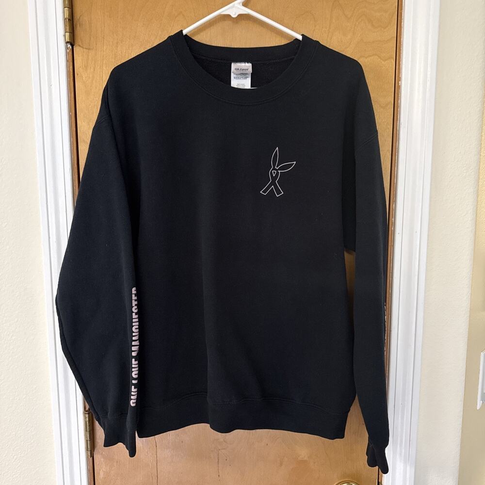 Ariana Grande Official One Love Manchester Crewneck Black Sweatshirt Sz Large
